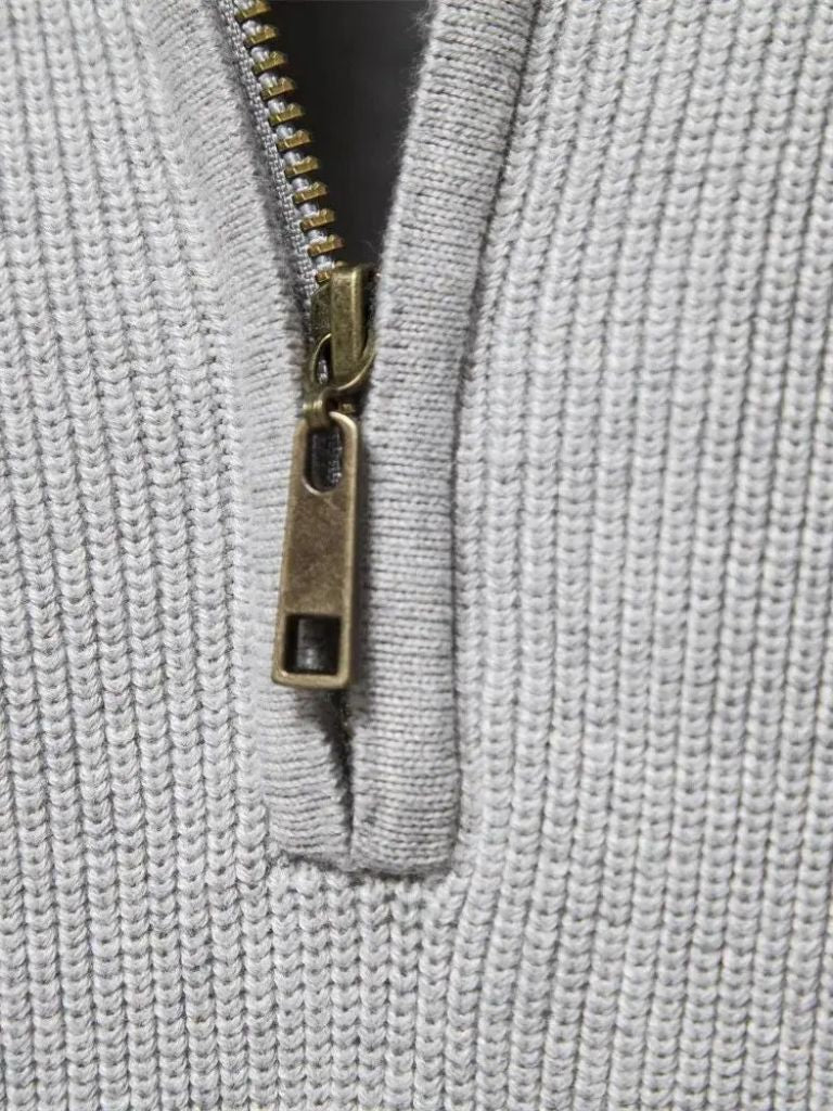 Men’s Knit Sweater – Elegant Quarter Zip Casual Everyday Knitwear - Image 3