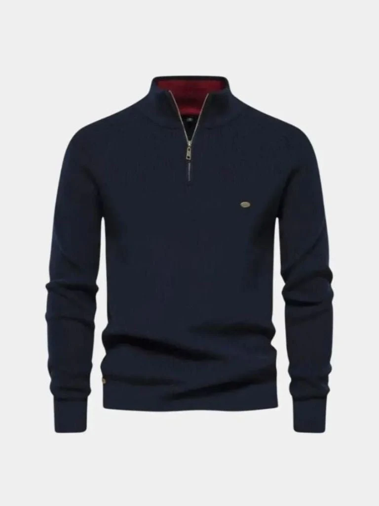 Men’s Knit Sweater – Elegant Quarter Zip Casual Everyday Knitwear - Image 6