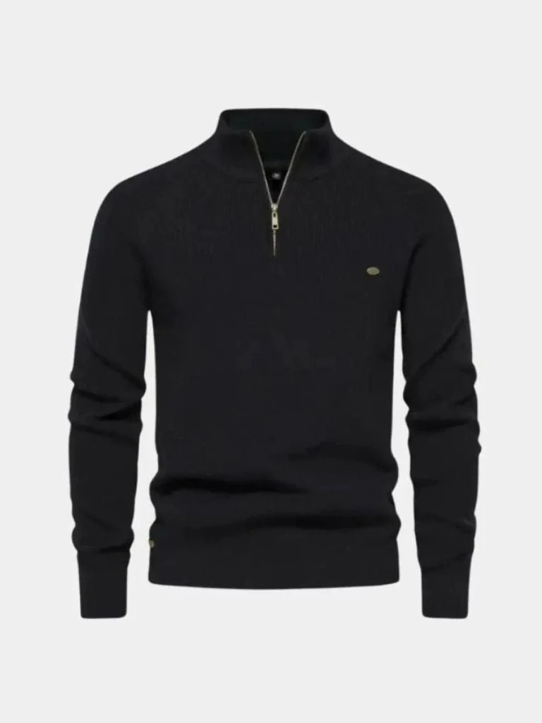Men’s Knit Sweater – Elegant Quarter Zip Casual Everyday Knitwear - Image 7