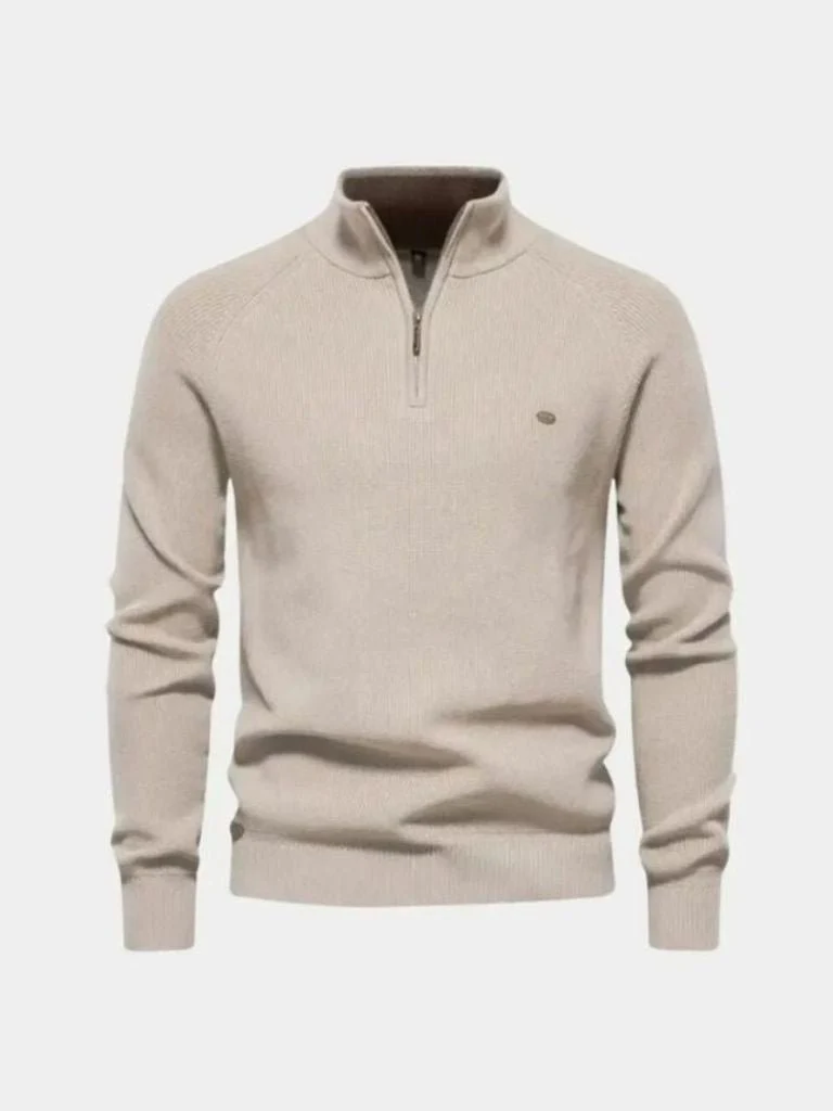 Men’s Knit Sweater – Elegant Quarter Zip Casual Everyday Knitwear - Image 8