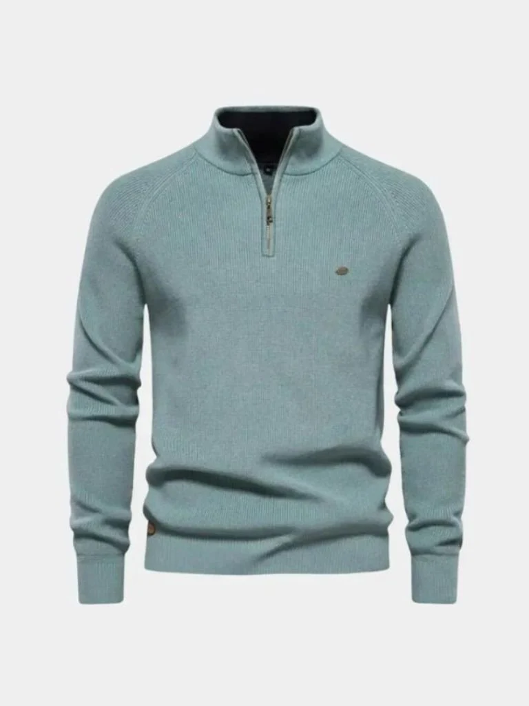 Men’s Knit Sweater – Elegant Quarter Zip Casual Everyday Knitwear - Image 9