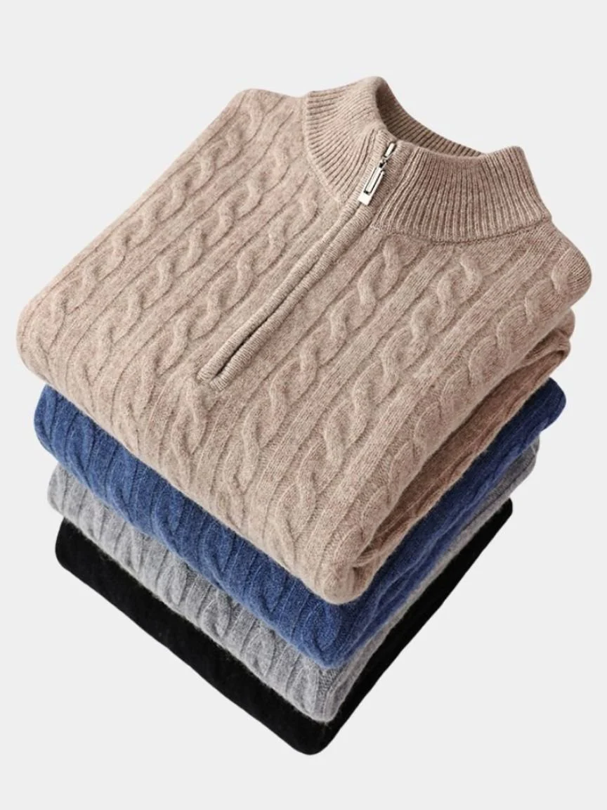 Men’s Knit Sweater – Essential Half Zip Casual Everyday Knitwear - Image 3