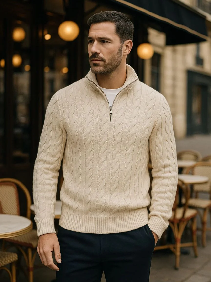 Men’s Knit Sweater – Essential Half Zip Casual Everyday Knitwear - Image 6